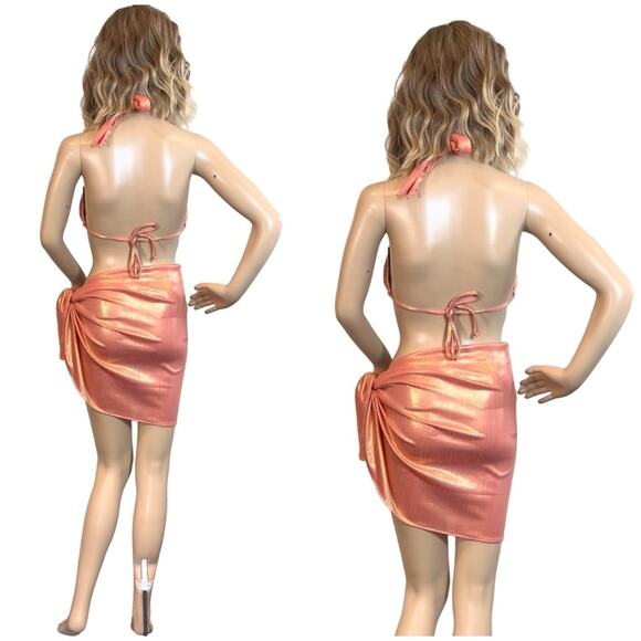 Moda Minx Shimmering Lights Short Sarong $59 - Picture 7 of 12